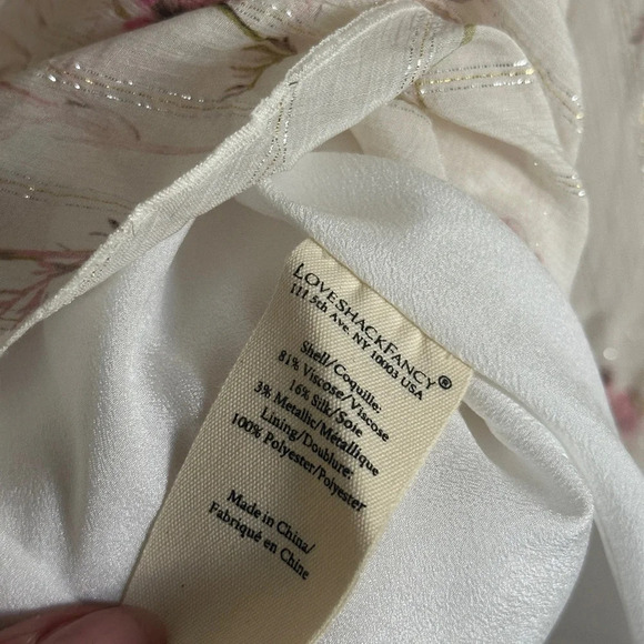 NEW LoveShackFancy Dalila Dainty Floral Maxi Dress Azalea Pink Chiffon | size 2 - Picture 9 of 12